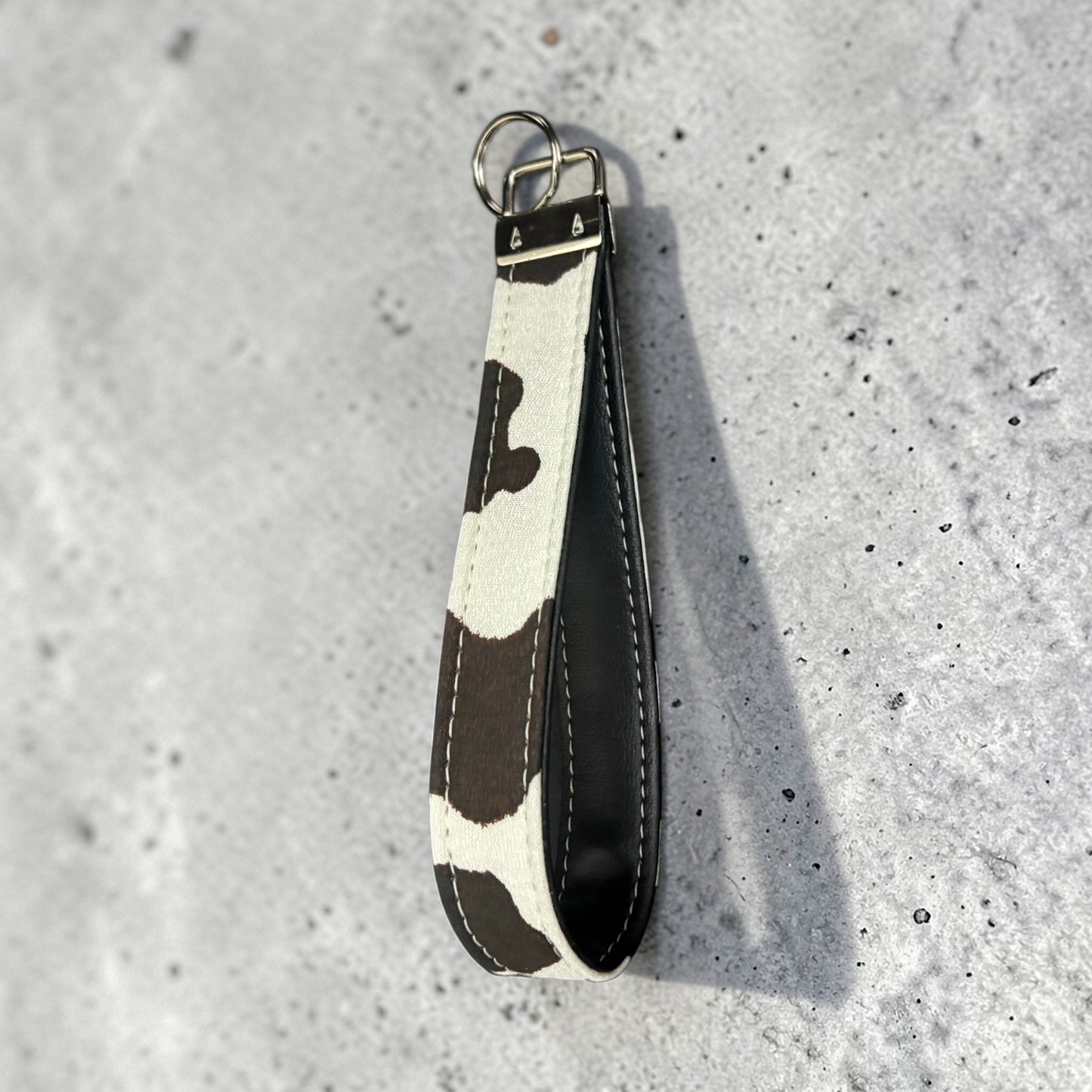 Key Chain Wristlet | Handmade Key Fob Cow Print