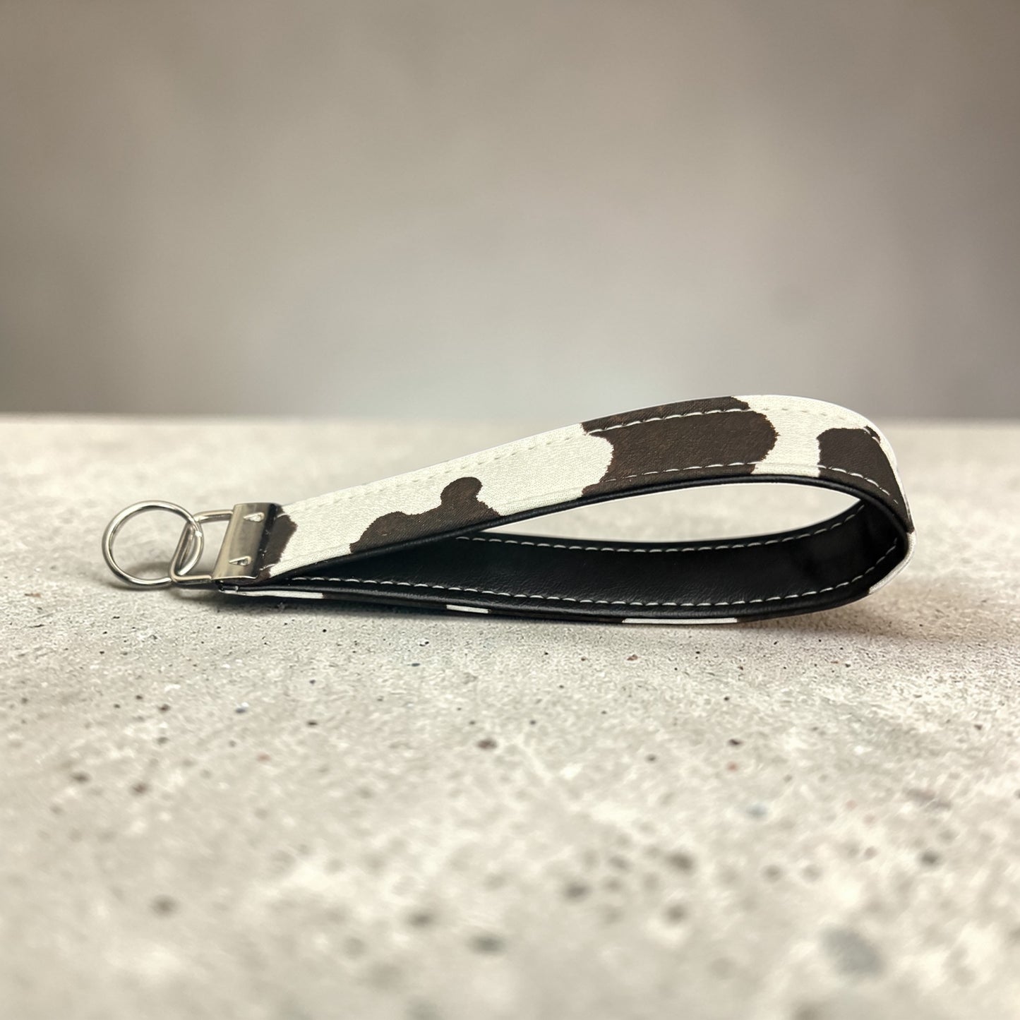 Key Chain Wristlet | Handmade Key Fob Cow Print