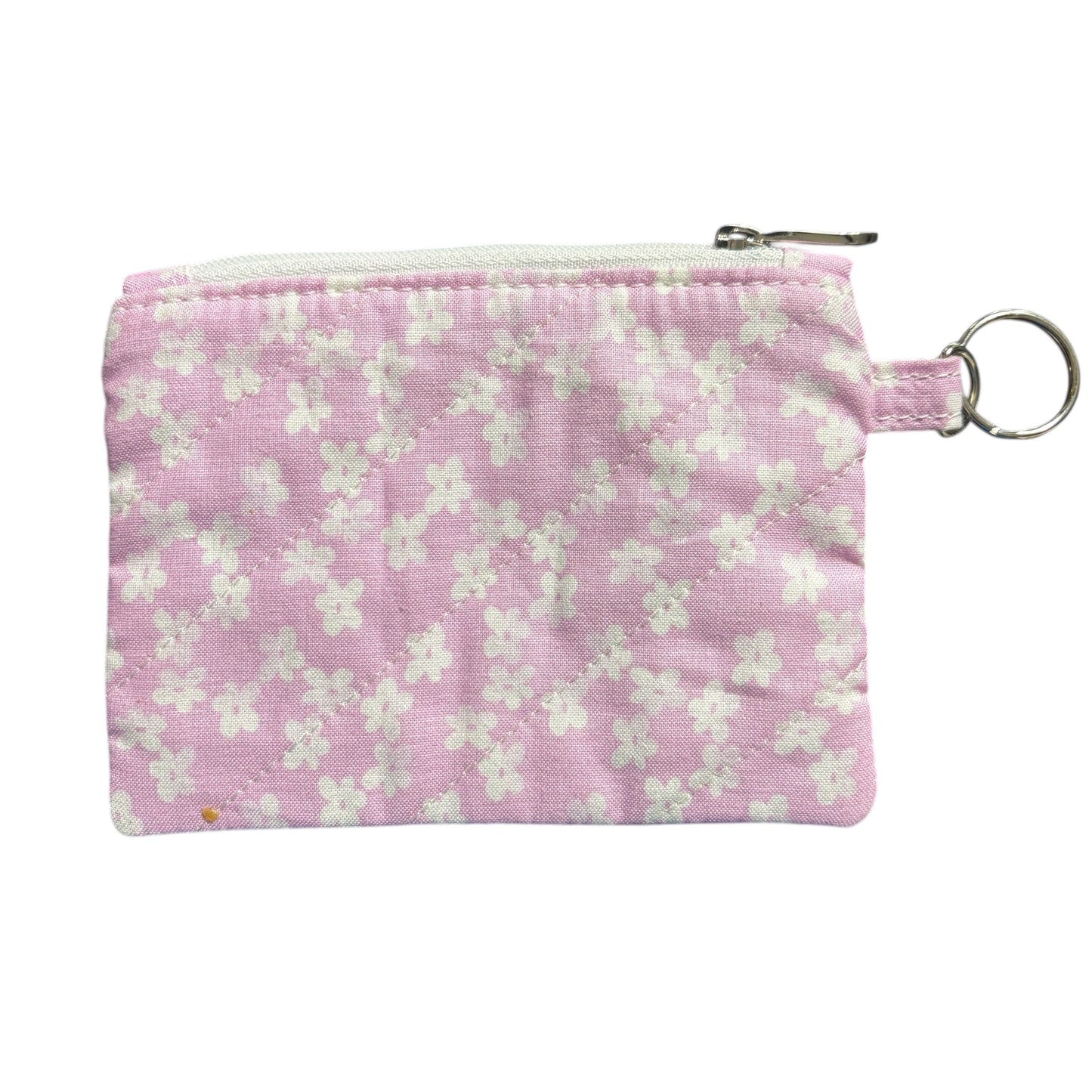 Coin Pouch Handmade Zipper Pouch for Everyday Essentials Pink White Floral