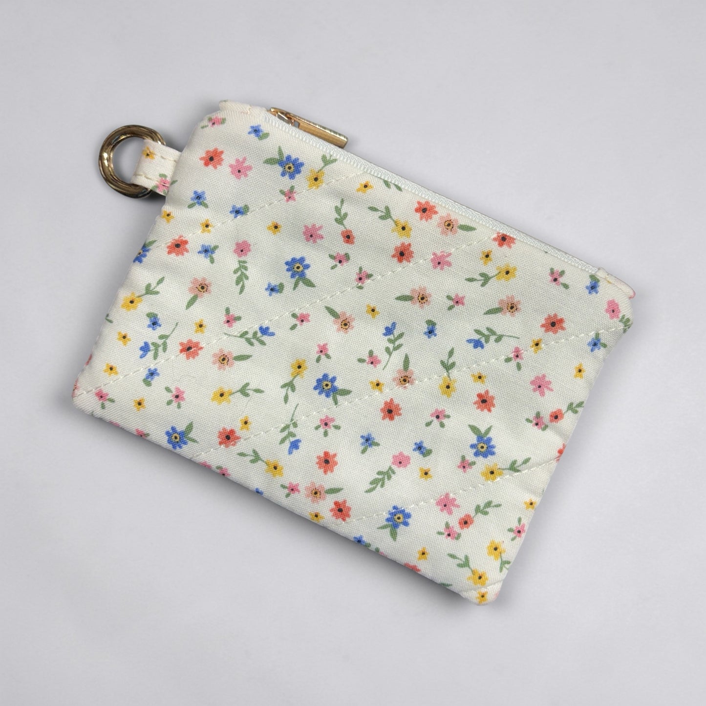 Coin Pouch Handmade Zipper Pouch for Everyday Essentials White Floral